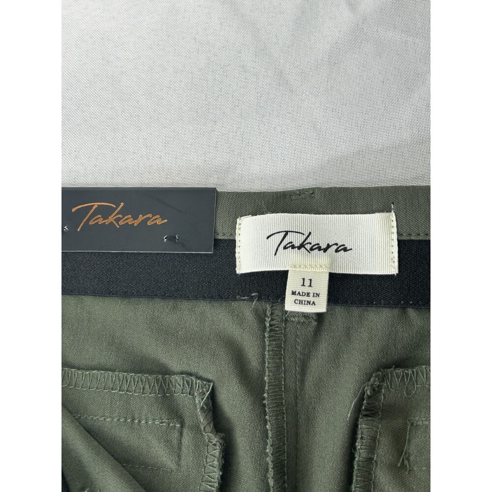 Takara Womens Skinny Stretch Ankle Pant Size 11 Olive Green New w/ Tags - Picture 2 of 11